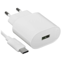 HOCO C109A/ Сетевое ЗУ + Кабель Type-C 1m/ QC 3.0/ 1 USB/ Выход: 18W/ White (HC-84834)