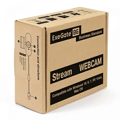 Видеокамера ExeGate Stream HD 4000 4K EX287383RUS (USB2.0 3840x2160 микрофон трипод)