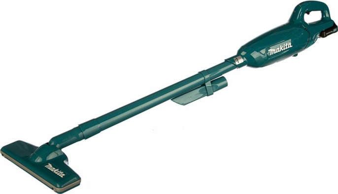 Пылесос Makita CL106FDWY строительный,12V / 1*1.5 Ah / подсветка, вертикальный 2-в-1, аккумулятор, без регулировки мощности
