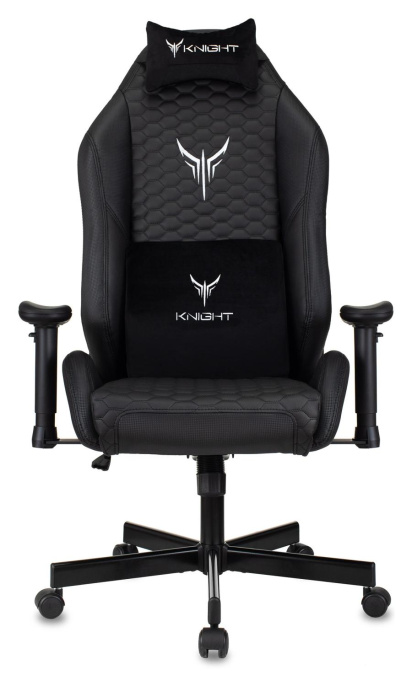 Кресло игровое KNIGHT Neon, на колесиках, эко.кожа, черный [knight neon carbon]