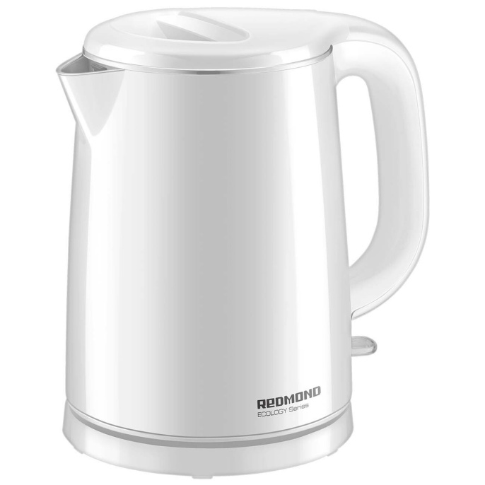Электрочайник Redmond RK-M1571 1000 Вт, объем: 1 л, подставка с возможностью вращения, материал корпуса: пластик, металл, двойные стенки, цвет: белый