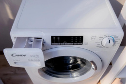 Стиральная машина узкая Candy Smart Pro CSO4 276TWM-07, с фронтальной загрузкой, 7кг, 1200об/мин, с паром, инверторная