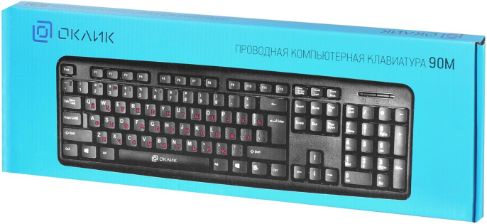 Клавиатура Oklick 90M, проводная, USB, мембранная, черный [402127]