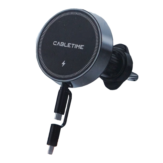 Беспроводное зарядное устройство CABLETIME CE13B (CT-WPH02-PG) для автомобиля
