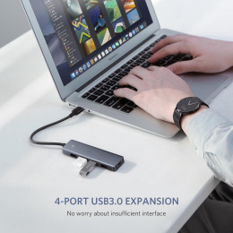 Хаб UGREEN CM219 50985 4-Ports USB A 3.0 Hub. Цвет: серый