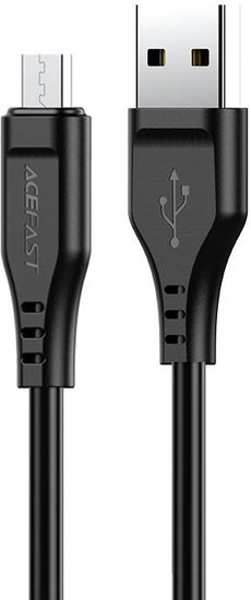 Кабель AceFast C3-09 USB Type-A - microUSB (1.2 м, черный) USB 2.0 Type-A/microUSB 2.0, черный, длина 1.2 м