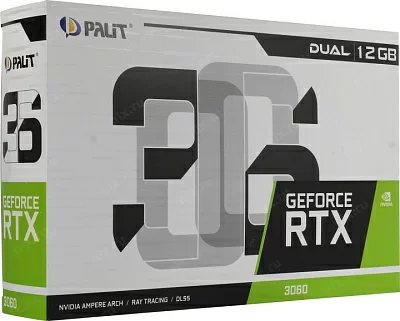 Видеокарта 12Gb PCI-E GDDR6 Palit RTX3060 Dual (RTL) HDMI+3xDP GeForce RTX3060