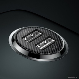 Автомобильное зарядное Baseus CCALLP-01 Grain Pro Car Charger 2 USB 4.8A Black 4.8 А, 2хUSB, 12-24 В, без кабеля в комплекте