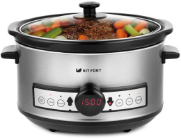 Медленноварка KITFORT КТ-212,  220Вт,   серебристый/черный