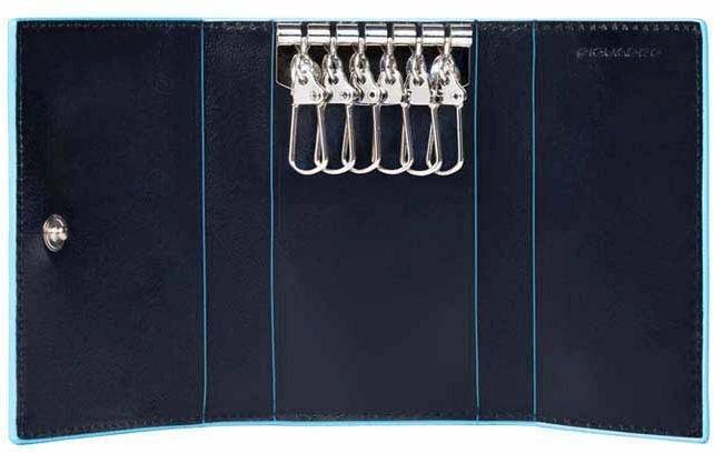 Ключница Piquadro Blue Square, кожа натуральная, темно-синий [pc1396b2/blu2]