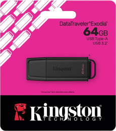 USB Flash Kingston DTXG2/64GB  64GB DataTraveler Exodia (Black + Black) USB3.2