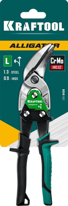 Левые усиленные ножницы по металлу KRAFTOOL Alligator 250 мм 2328-OL