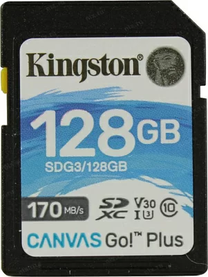 Карта памяти Kingston SDG3/128GB SDXC Memory Card 128Gb V30 UHS-I U3