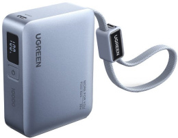 Внешний аккумулятор UGREEN PB584 75173B Fast Charging 10000mAh USB-C/USB-A 33W со встроенным кабелем USB-C Power Bank CCC. Цвет: голубой (75173B_)