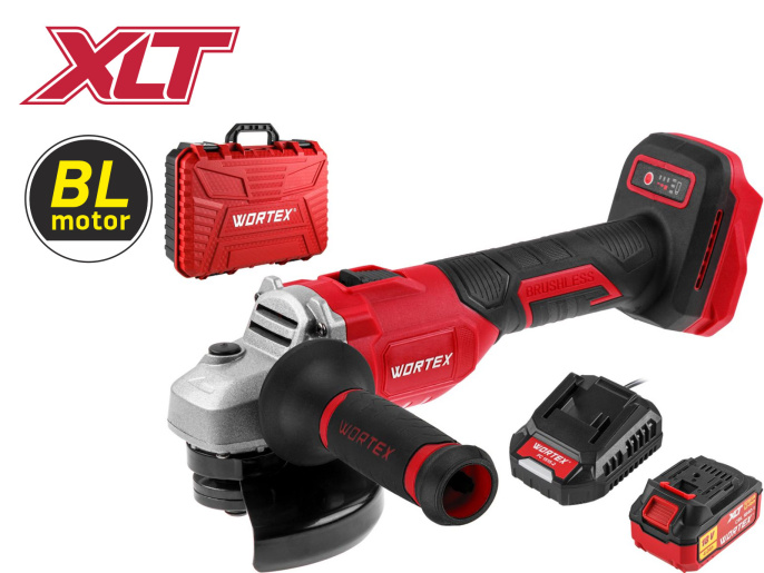 Аккум. углошлифмашина WORTEX LX CAG 1812-1 E в чем. ALL1 XLT SET БЕСЩЕТ., 18 В, 125 мм, 8000 об/м 0329192