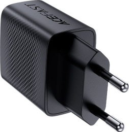 Сетевое зарядное AceFast A82 USB Type-C (черный) для телефонов/для планшетов, USB Type-C, 20 Вт, быстрая зарядка, кабель USB Type-C, 1 м