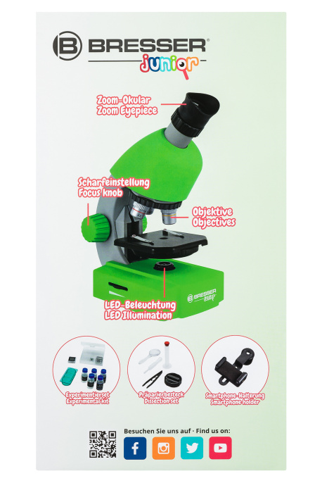 Микроскоп Bresser Junior 40x-640x, зеленый