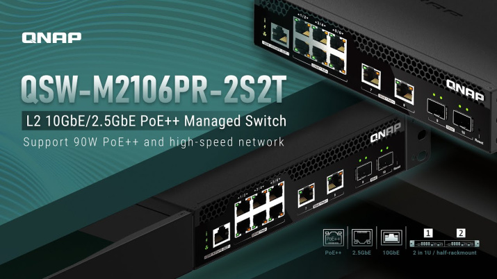 Анонсирован управляемый коммутатор QNAP QSW-M2106PR-2S2T с поддержкой PoE++