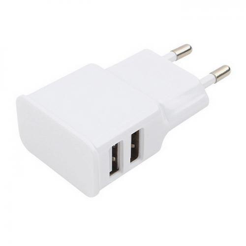 Cablexpert Адаптер питания 100/220V - 5V USB 2 порта, 2.1A, белый MP3A-PC-11