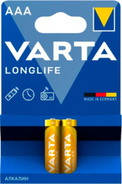 Батарея Varta Longlife Alkaline LR03 AAA 2шт блистер