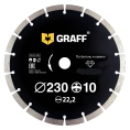Диск алмазный сегментный по бетону и камню (230х22.23 мм; 10х2.6 мм) GRAFF 19230