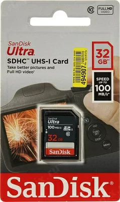 Карта памяти SanDisk Ultra SDSDUNR-032G-GN3IN SDHC Memory Card 32Gb UHS-I Class10