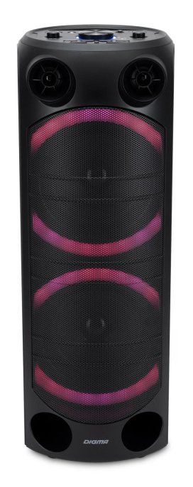 Музыкальный центр Digma D-MC1720, 80Вт, с караоке, Bluetooth, FM, USB, micro SD, черный