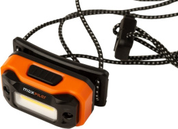 Фонарь налобный аккумуляторный MaxPiler MHF-01 (300/100/20/8 Лм, LED COB, 65°, 5 реж, 1.5-18 ч, инд. заряда)