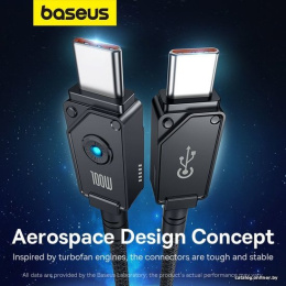 Кабель Baseus Unbreakable Series Fast Charging, USB-C - USB-C, 100 Вт, 1 м, черный P10355800111-00
