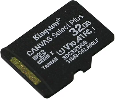 Карта Памяти micro SDHC 32Gb Kingston Canvas Select Plus UHS-I U1 A1 (100/10 Mb/s)