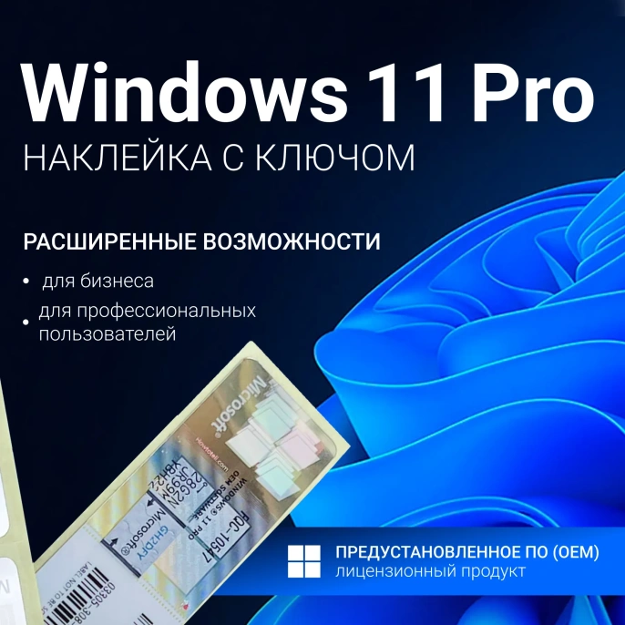 Ключ FQC-10547 Windows 11 Pro 64-bit Russian 1pk DSP OEI DVD ( Ключ+ помощь в установке)