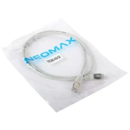 NEOMAX NM23001-010 Шнур коммут. FTP 1 м, cat.5е, серый, многожильный