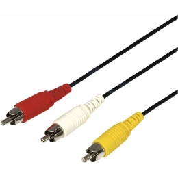 Аудио-видео шнур REXANT 3RCA-3RCA, 1,5 м, черный 17-0202