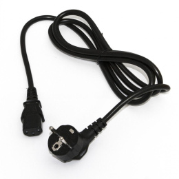 Шнур питания Hyperline (PWC-IEC13-SHM-1.0-BK) C13-Schuko проводник.:3x0.75мм2 1м 250В 10А (упак.:1шт