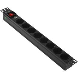 5bites PDU819A-07 Блок розеток 8S / AL / SWITCH / 1U / 19"