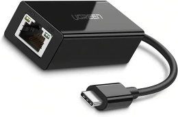 Адаптер UGREEN US236 (50307) USB-C 3.1 GEN1 Male to 10/100/1000Mbps Ethernet Adapter. Цвет: черный