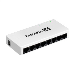 Коммутатор неуправляемый ExeGate EDES-1008C 8-портовый UTP 10/100Mbps, с функцией энергосбережения Green Ethernet Technology , настольный/настенный EX298686RUS