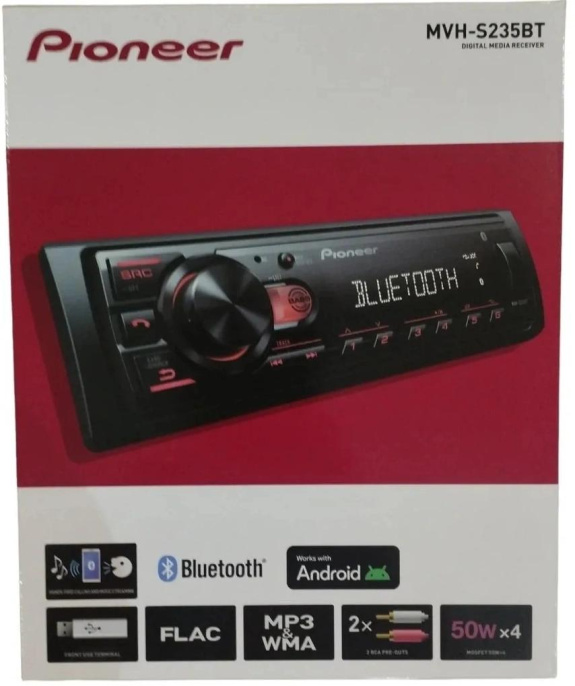 Автомагнитола Pioneer MVH-S235BT 1DIN 4x50Вт 2 RDS