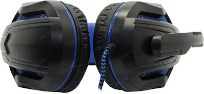 Gembird MHS-G215, код "Printbar", черный/синий, регулировка громкости, кабель2м