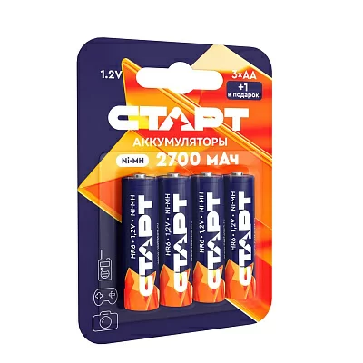 Аккумулятор СТАРТ Ni-MH HR6 AA 2700mAh BL3+1 4610116221051