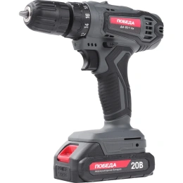 Аккумуляторная дрель-шуруповерт Победа ДА-20/1 Ли, 20В, 2,0Ач, 1 АКБ, 38Нм, 180201700