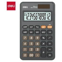 Калькулятор настольный компактный DELI 12 разрядов, двойное питание, 118x70 мм, черный EM120BLACK EM120WHITE (1552690)