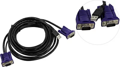 DKVM-CU5 Кабель для KVM переключателей (USB A+VGA15M 5м)