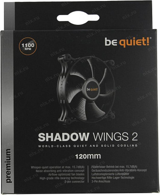 Вентилятор be quiet! BL084 Shadow Wings 2 (3пин 120x120x25мм 15.7дБ 1100об/мин)