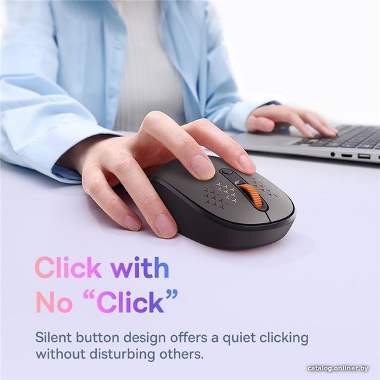 Мышь Baseus B01055502833-00 F01A Wireless Mouse Frosted Gray широкая совместимость с ОС, DPI: 800/1200/1600, материал: ABS