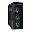 Exegate EX289023RUS Корпус Miditower ExeGate i3 NEO (ATX, без БП, 2*USB+1*USB3.0, HD аудио, черный, 3 вент. 12см с RGB подсветкой, контроллер + ПДУ, ARGB MB кабель, пылевые фильтры, боковая панель - з