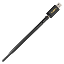 Сетевой адаптер Wi-Fi 5 двухдиапазонный высокого усиления ExeGate EDWA-186-AC1300-2 (Wi-Fi AC (a/b/g/n/ac), чипсет Realtek8812, 2.4 ГГц до 400 Мбит/с + 5 ГГц до 867 Мбит/с, 1x5dBi внешняя съемная антенна, USB 3.0) EX299655RUS