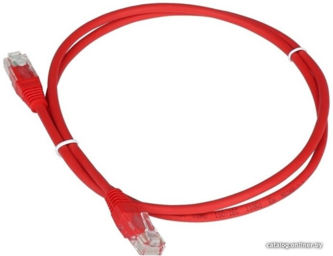 Патч-корд Lanmaster TWT-45-45-0.5-RD UTP RJ-45 вил.-вилка RJ-45 кат.5E 0.5м красный ПВХ (уп.:1шт)