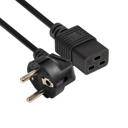Кабель питания ExeGate Power PC19-5P-Schuko->C19/3x1.5Cu (Евровилка EU/Тип F(Schuko) ->IEC 320 C19, VDE-250V-3*1.5mm2, медь, черный, 16А, 5м) EP280671RUS