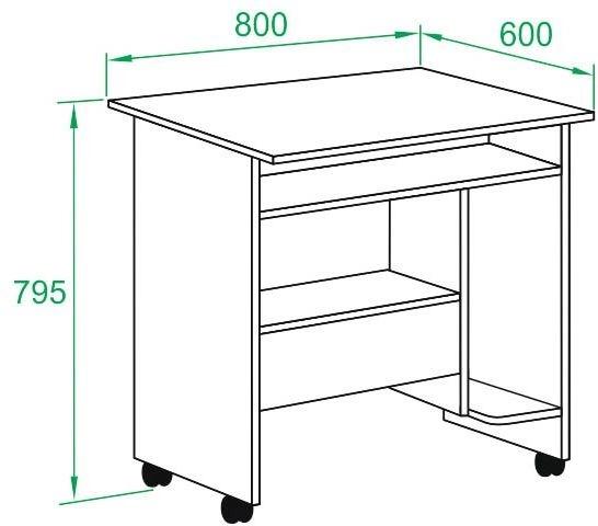 Стол компьютерный Сокол КСТ-10.1, ЛДСП, венге